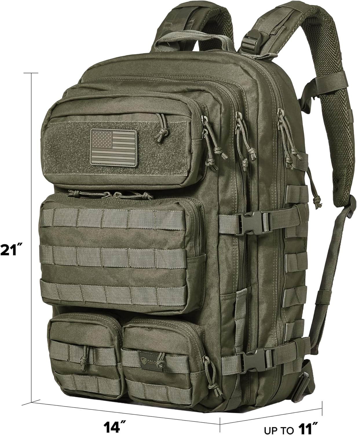 Falko Tactical Backpack for Men and Women 50L Backpack 2.4x Stronger Large Military Molle Rucksack, Bugout Backpack Outdoors - Image 7