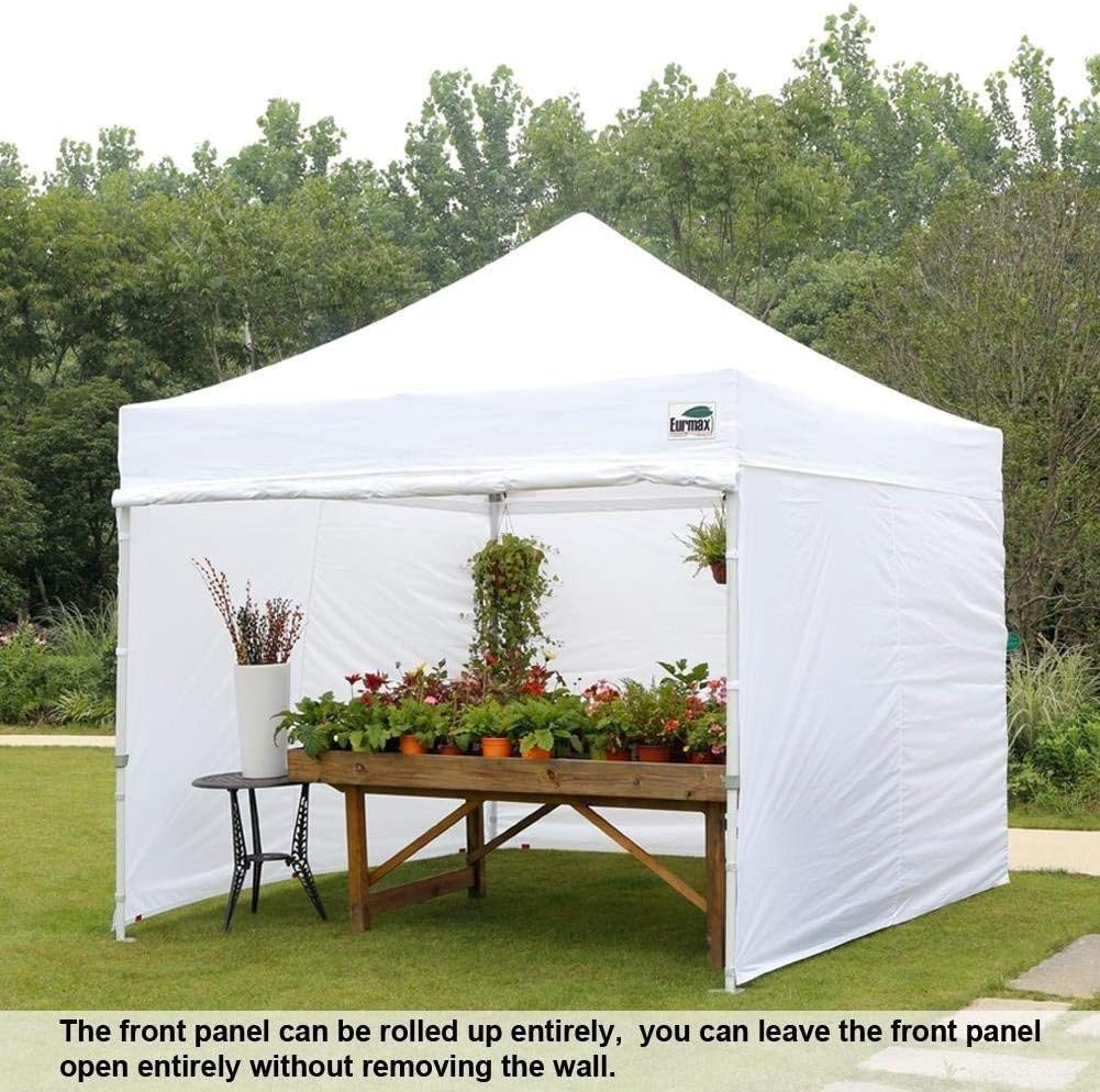 Eurmax USA 10x10 Pop Up Canopy Tent,Commercial Tent with Patented No-Tip Rolling Bag,4 Zippered Removable Walls,UV & Water Resistant Canopy Top,Heavy Duty Outdoor Gazebo,Instant Shelter(White) - Image 9
